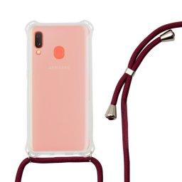 Ksix Funda Cordón Granate TPU Transparente para Samsung Galaxy A20E