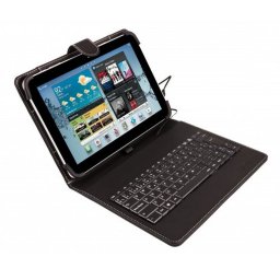 SilverHT Funda Universal con Teclado USB-C Negra para Tablets de 9" - 10.1