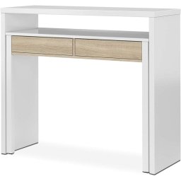 Habitdesign Bureau Mesa de Escritorio Extensible Blanco/Roble