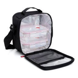 TATAY Urban Food Glass Bolsa Térmica Porta Alimentos 3.5L con Recipientes Negro