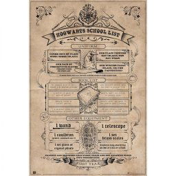 Erik Maxi Póster Harry Potter Lista Escolar de Hogwarts 91.5x61cm