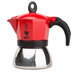 Bialetti Moka Induction Cafetera Italiana 100ml Rojo/Plata