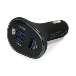 Conceptronic Cargador de Coche 3xUSB 2.4A Negro