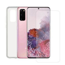 Contact Pack Funda TPU Transparente + Protector Cristal Templado para Samsung Galaxy S20