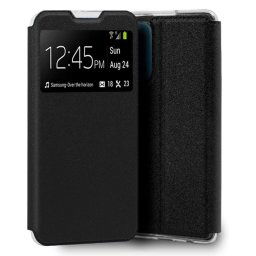 Cool Funda Flip Cover Liso Negra para Oppo Reno 4 Pro