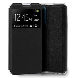 Cool Funda Flip Cover Liso Negra para Oppo Reno 4Z