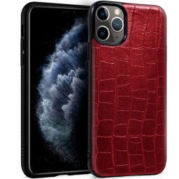 Cool Carcasa Leather Crocodile Rojo para iPhone 11 Pro