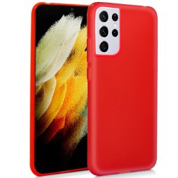 Cool Funda Silicona Roja para Samsung Galaxy S21 Ultra