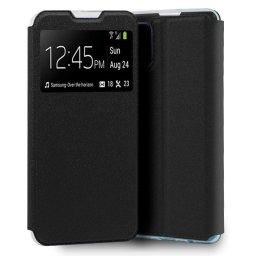 Cool Funda Flip Cover Liso Negro para Oppo A73 5G