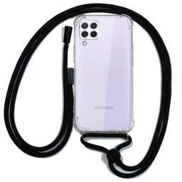 Cool Funda Transparente con Cordón Negro para Samsung Galaxy A22 4G