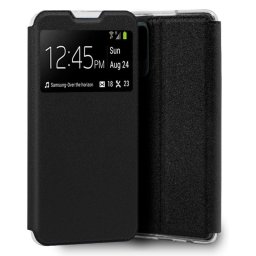 Cool Funda Flip Cover Liso Negro para Realme 8 / 8 Pro