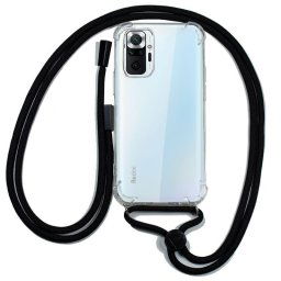 Cool Funda Transparente con Cordón Negro para Xiaomi Redmi Note 10 / Note 10s