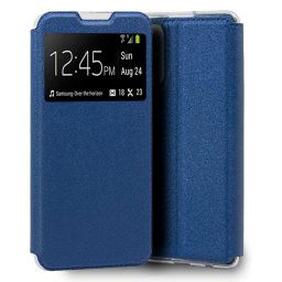 Cool Funda Flip Cover Liso Azul para Xiaomi Redmi Note 10/Note 10S