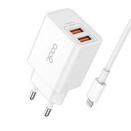 Cool Kit Cargador de Red + Cable USB 2.0 a Lightning 1.2m Blanco