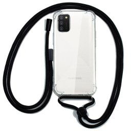 Cool Funda Transparente con Cordón Negro para Samsung Galaxy A02S