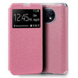 Cool Funda Flip Cover Liso Rosa para Xiaomi Redmi Note 9T