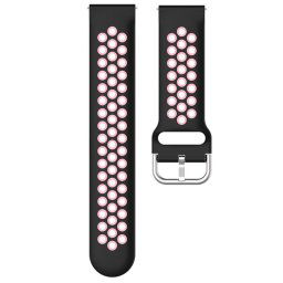 Cool Correa Universal Goma Negro-Rosa 20mm para Amazfit Bip/GTS/Bip Lite/Huawei/Samsung/Cool Oslo