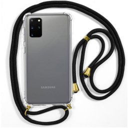 Cool Funda Negro con Cordón Liso para Samsung Galaxy S20 Plus