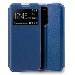 Cool Funda Flip Cover Liso Azul para Samsung Galaxy S20 Ultra