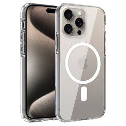 Cool Carcasa Magnética Transparente para iPhone 15 Pro Max