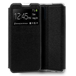 Cool Funda Flip Cover Liso Negro para Samsung Galaxy S20 Plus