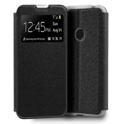 Cool Funda Flip Cover Liso Negra para ZTE Blade A7 2020