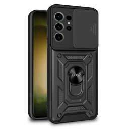 Cool Funda Hard Ring Negra para Samsung S918 Galaxy S23 Ultra