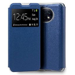 Cool Funda Flip Cover Liso Azul para Xiaomi Redmi Note 9T