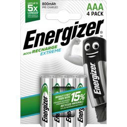 Energizer Extreme Pilas Recargables 800mAh AAA HR03 4 Unidades