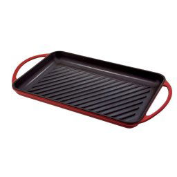 Jata Gr33 Plancha De Asar Grill Hierro Fundido Inducción 33 X 21,5 Cm Roja