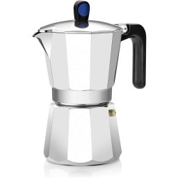 Monix Induction Express Cafetera Italiana de Aluminio 6 Tazas Plata