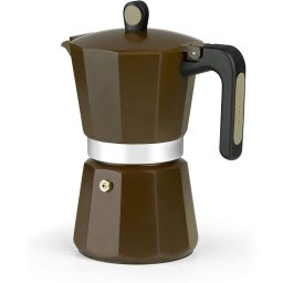 Monix New Cream Cafetera Italiana de Aluminio 6 Tazas Marrón