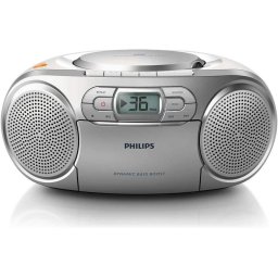 Philips Boombox AZ127/12 Reproductor de CD Casete Radio FM y Entrada de Audio Portátil