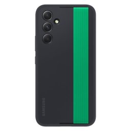 Samsung Haze Grip Case Funda Negra con Correa Desmontable Verde para Galaxy A54 5G