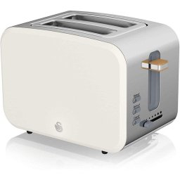 Tostadora Swan Nordic 2 Ranuras Anchas 900W 6 Niveles Recogemigas Blanca