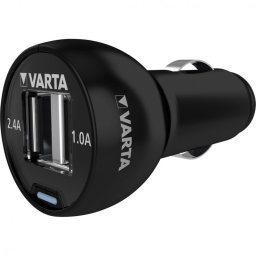 Varta Cargador de Coche 2 Puertos USB 17W Negro