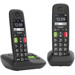 Gigaset E290A Teléfono Inalámbrico Duo Negro