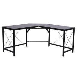 HomCom Escritorio en Forma de L con Marco de Acero 150x150x76 cm Negro