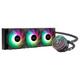 UNYKAch AquaStorm 360 Kit de Refrigeración Líquida 360mm con Display de Temperatura CPU Negro