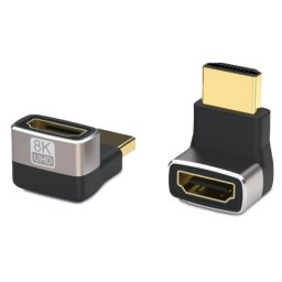 PcCom Essential Adaptador HDMI 8K 2.1 Macho a Hembra Acodado Tipo L Inverso