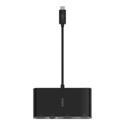 Belkin USB-C Adaptador Multimedia VGA/HDMI/USB 3.0 y Ethernet Negro