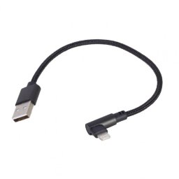 Gembird Cable Acodado USB 2.0 a Lightning Macho/Macho 20cm Negro