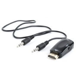 Gembird A-HDMI-VGA-02 Adaptador HDMI a VGA + Cable 3.5mm de Audio Negro