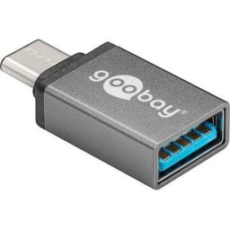 Goobay Adaptador Cable USB-A a USB-C Hembra/Macho Gris