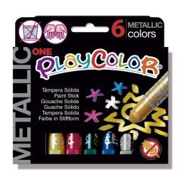 Instant PlayColor Metallic One Caja de 6 Témperas en Barra Colores Surtidos Metalizados