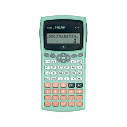 Calculadora Milan Cientifica M240 Silver 2 Lineas 240 Funciones 10+2 Digitos Verde Turquesa Con Tapa