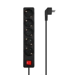 Aisens Regleta con Interruptor 5 Tomas 1.4m Negra