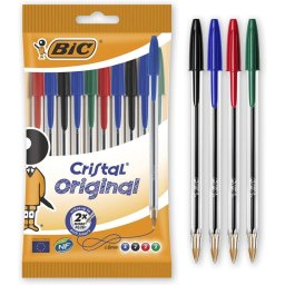 Bic Cristal Original Blister de 10 Bolígrafos Azul/Negro/Rojo/Verde