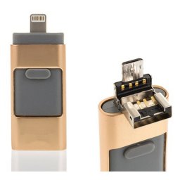 Ital i-Flash OTG 16GB USB/Micro USB/Lightning Dorado