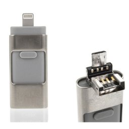Ital i-Flash OTG 32GB USB/Micro USB/Lightning Plata